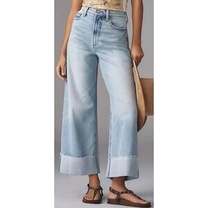 Pistola Women’s Lana High Rise Ultra Wide Leg Cuffed Cropped Jeans Size 25 P